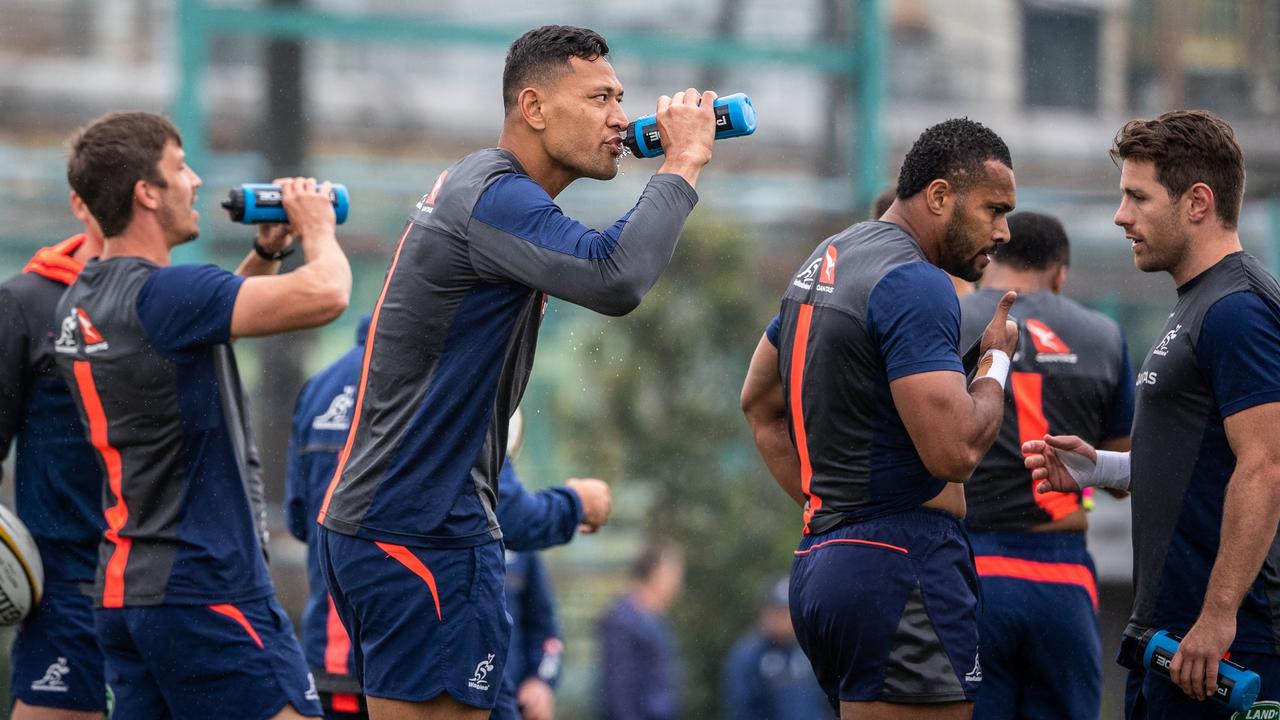 Israel Folau at Wallabies training in Japan last year. Photo: Stuart Walmsley/Rugby AU Media