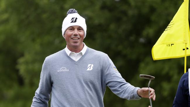 Matt Kuchar smiles after winning the first hole during semi-final play against Lucas Bjerregaard at the Dell Technologies Match Play Championship golf tournament, Sunday, March 31, 2019, in Austin, Texas. (AP Photo/Eric Gay)