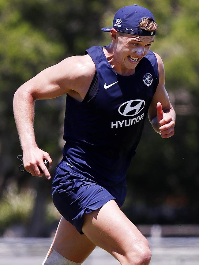 Patrick Cripps at Carlton training. Picture: Michael Klein