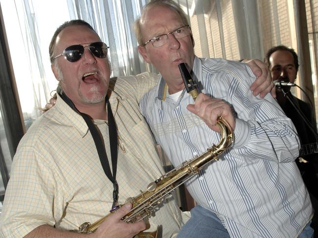 Wilbur Wilde hams it up at John Blackman's 60th birthday.