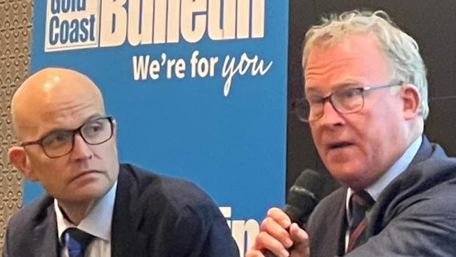 Gold Coast City Council CEO Tim Baker (pictured left) with Will Hodgman, the former Tasmanian Premier who is heading up Invest Gold Coast.