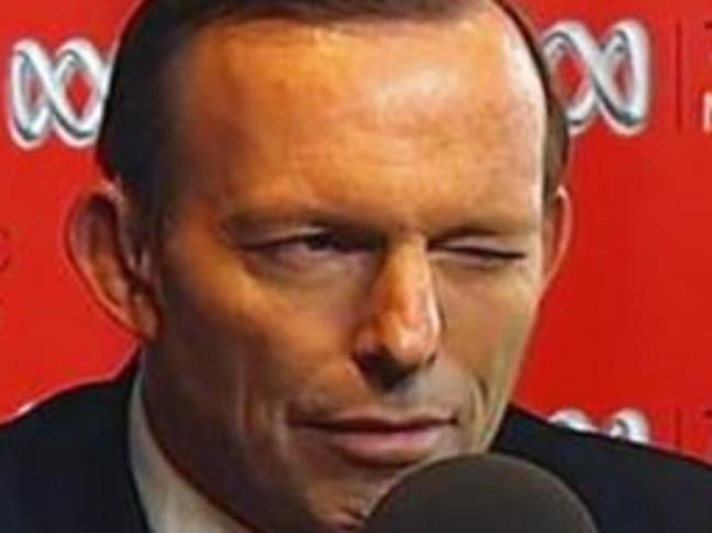 Credit: Sky News Prime Minister Tony Abbott has shared a wink with a radio host while taking a call from a phone sex worker.