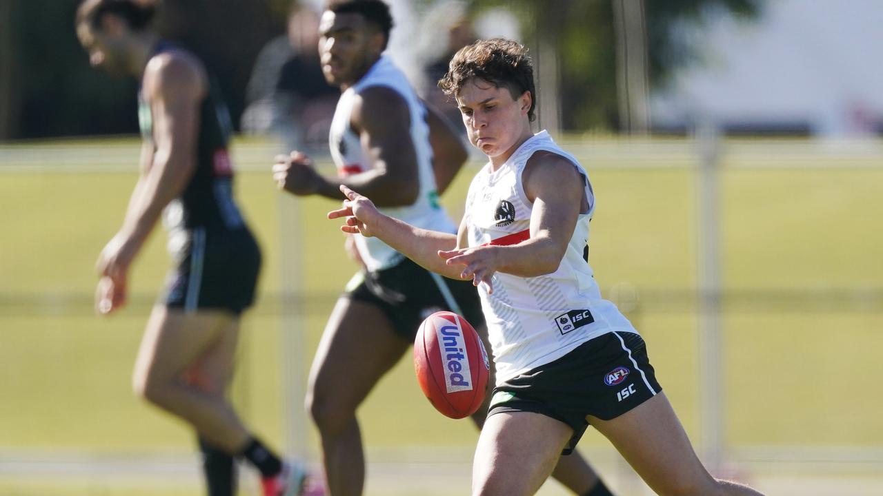 It was an impressive debut for Collingwood’s Trent Bianco. Picture: Michael Dodge