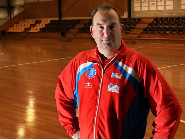 Rob Wright, Head coach of the NSW Swifts netball team at the Anne clark Centre, Lidcombe. pic mark evans