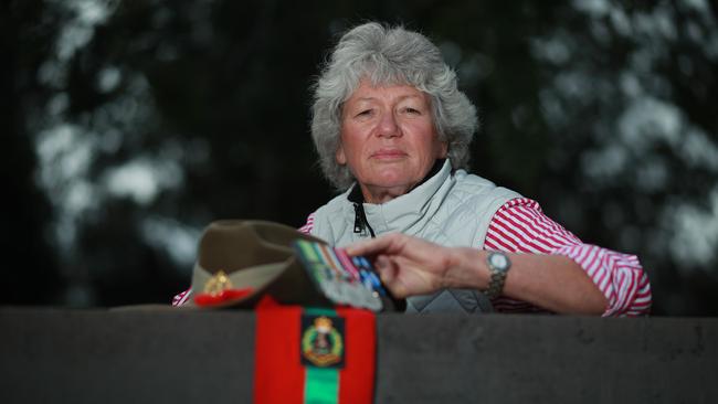 Mrs Poate lives on a farm north of Canberra in NSW with her husband and struggling veterans now make pilgrimages to stay with them and their dogs. Picture: Gary Ramage