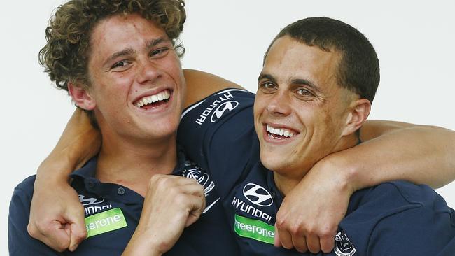 Ed Curnow (right) with younger brother Charlie (left). Picture: Colleen Petch.