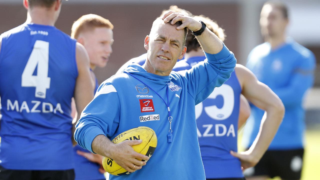 Alastair Clarkson back at North Melbourne training this week. Picture: Darrian Traynor / Getty Images