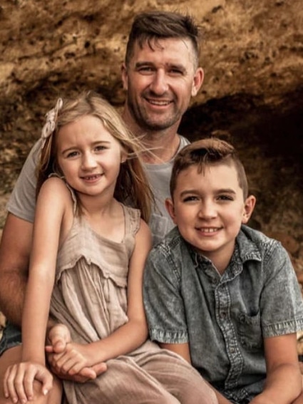 Andrew Barry with his children Taj and Zali.