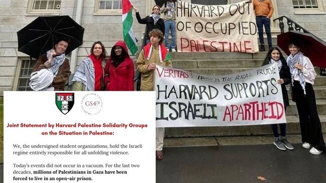 More than 30 Harvard University student organisations are holding Israel “entirely responsible” for Hamas’ mass slaughter - sparking condemnation and calls for the Ivy League school to denounce the “abhorrent and heinous” support of “evil and terrorism.”