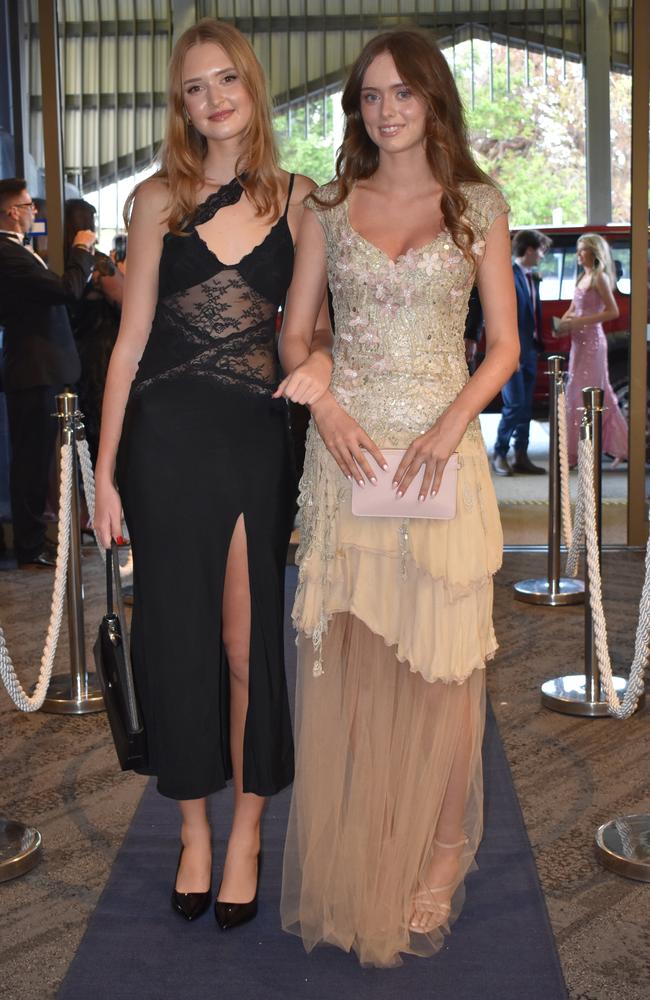 Cara Botha and Gracie O'Connor at the Sunshine Coast Grammar School formal 2023. Photo: Jorina Maureschat