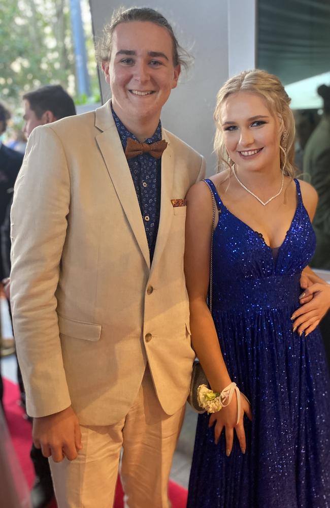 Shylah White and Brock Sommerfield at the 2022 Beerwah State High formal.