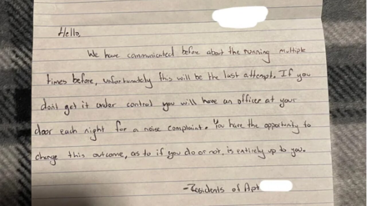 The American woman received an angry letter from a neighbour. Source: Reddit