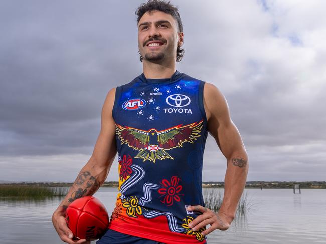 EMBARGOED UNTIL MARCH 15 2024.  Izak Rankine 2024 Indigenous guernsey . Picture: Sarah Reed Photography