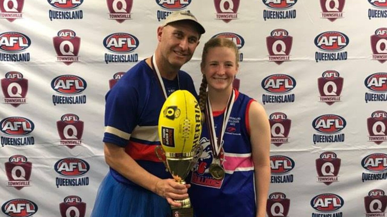 Thuringowa Bulldogs coach Ben Payne with star player Neive Ryan. Picture: Gayle Walkom