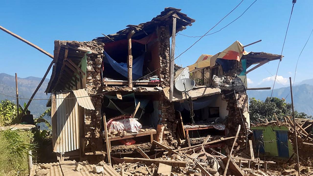 Damaged houses lie in ruins, in the aftermath of an earthquake at Pipaldanda village of Jajarkot district. Picture: AFP