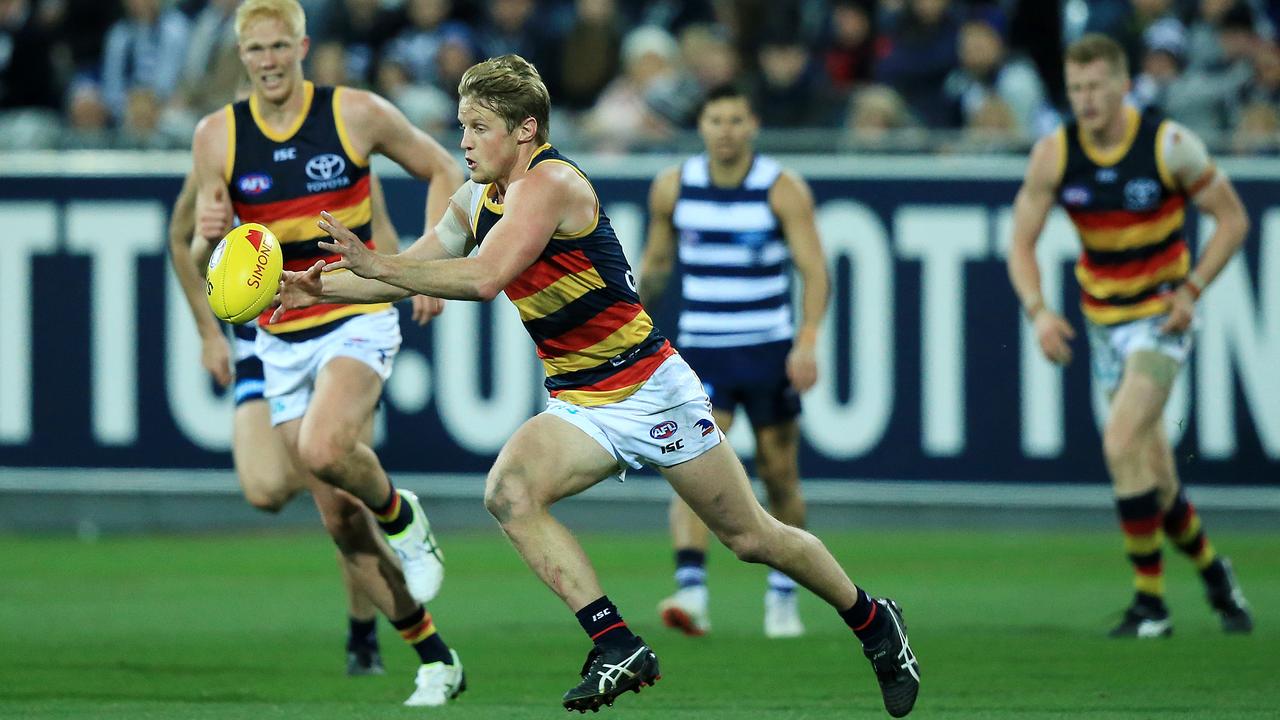 Rory Sloane in action against Geelong in Round 15.