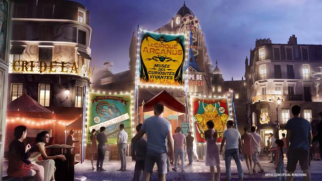 Le Cirque Arcanus will deliver a spectacular show featuring live performers and aerialists, puppetry, special effects and more. Photo: Universal Epic Universe