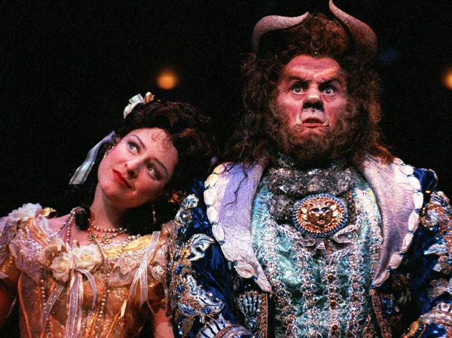 Actors Rachael Beck & Michael Cormick in scene from production "Beauty and the Beast"             Live Theatre