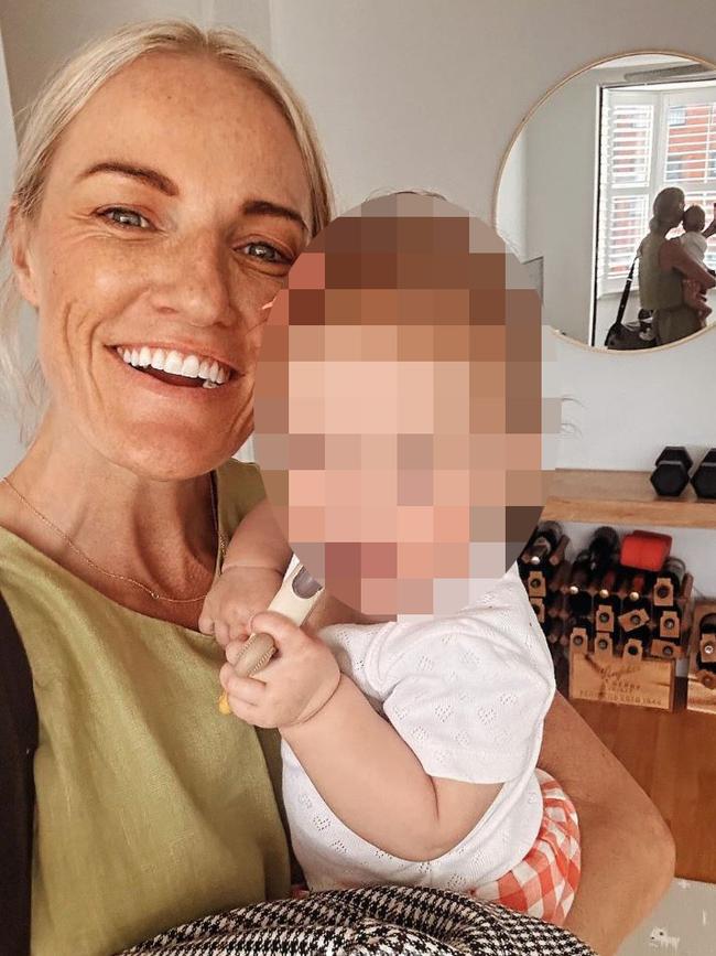 Ash Good in a social media post with her baby Harriet Flanagan.