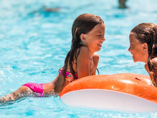 Generic image of two girls swimming in a pool. Picture: Getty Images