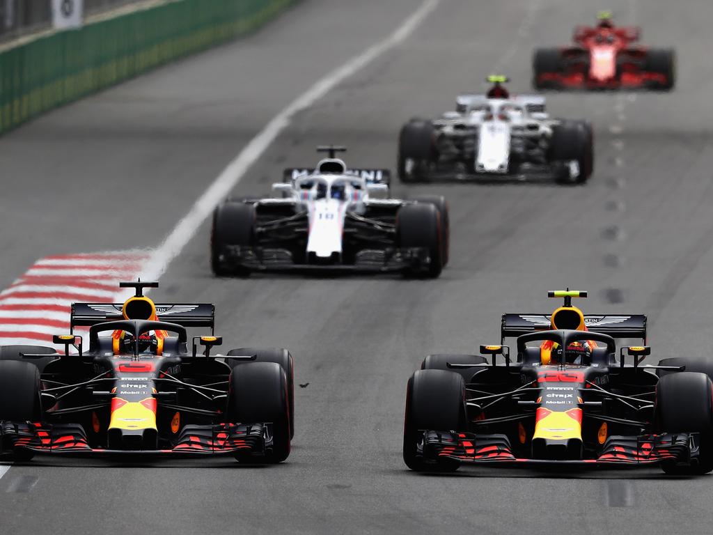 The Red Bulls went wheel-to-wheel for much of the race. (Photo by Mark Thompson/Getty Images)