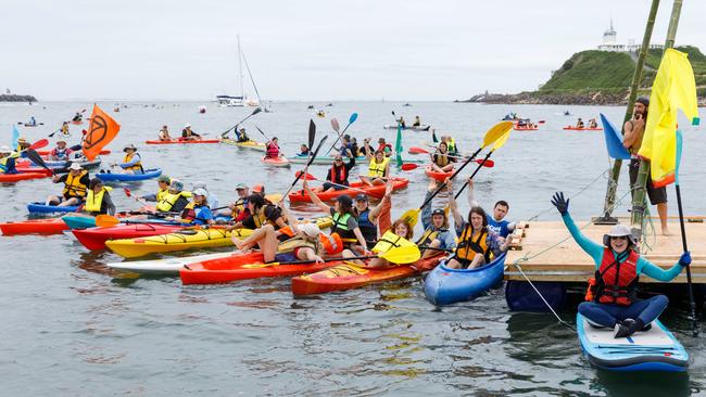 Last year’s Rising Tide peoples blockade of the Port of Newcastle. Picture: Max Mason-Hubers