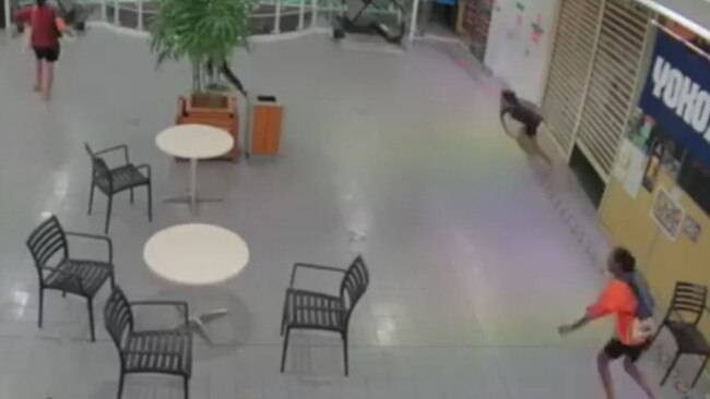 CCTV footage showing a robbery in progress at an Orchid Plaza restaurant last week. Police have requested members of the public to come forward with information.