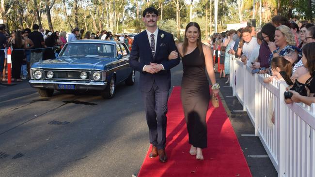 Brady Burrow and Kate Bartley at the North Rockhampton High School Formal 2023.