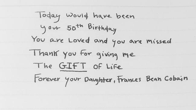 Frances Bean Cobain: Instagram Note Remembers Kurt Cobain On 50th ...