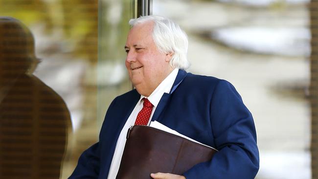 Clive Palmer enters the Supreme Court in Brisbane this morning Picture: Josh Woning/AAP