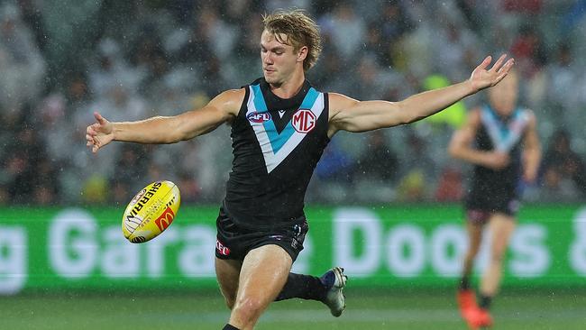 Jason Horne-Francis in action for the Power on Saturday night. Picture: Paul Kane/Getty Images