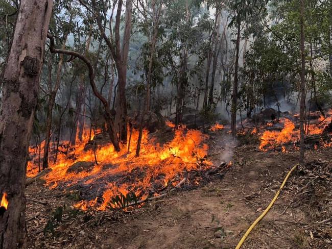 Avoca Beach RFS crews were back on the job this week backburning s around St Albans ahead of deteriorating fire conditions. Picture: Avoca Beach RFS Facebook.