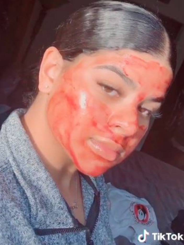 The blood-red product has been described as ‘scary’ and ‘terrifying’ online, but it hasn’t stopped more than 100,000 people snapping it up. Picture: TikTok/kaelynwhitee