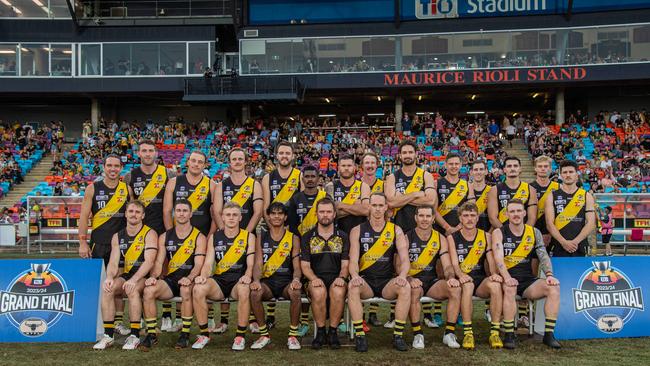 Nightcliff Tigers in the 2023-24 NTFL Men's Grand Final between Nightcliff and St Mary's. Picture: Pema Tamang Pakhrin