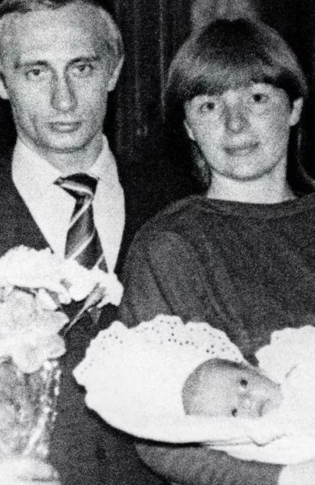 Then KGB agent Vladimir Putin with his flight attendant wife Lyudmila at the birth of their second daughter, Katerina, in 1986. Source: Sovfoto Archive