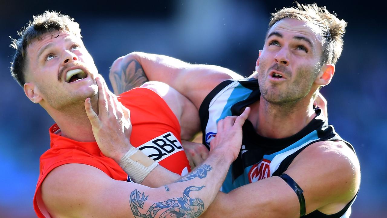 Jeremy Finlayson has more than held his own in the ruck. Picture: Getty Images