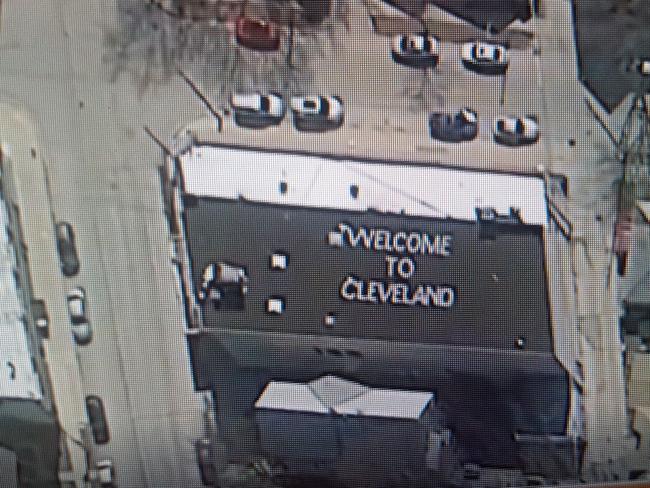 In a similar prank in the US, a sign welcomes travellers to Cleveland when they are flying into Milwaukee. Source: Sunrise