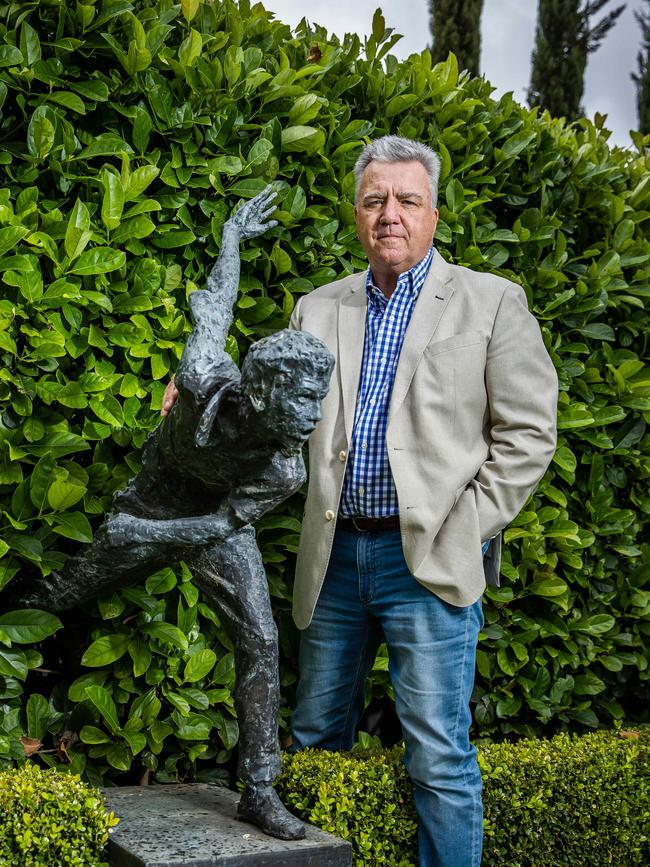 Oren Klemich, pictured with a statue of his son, Jack, who became an organ donor 15 years ago. Picture: Tom Huntley