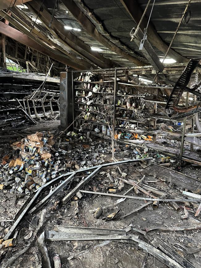 Damage inside Woolworths at Stirling, which was destroyed by fire. Picture: Supplied