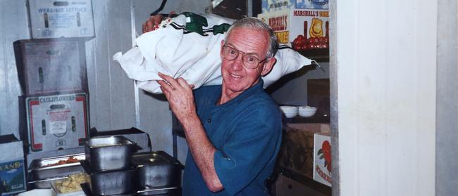 Mr Steele pictured making a delivery to Dapto Leagues Club when he ran his fruit and veg shop. Picture: Jonathan Ng