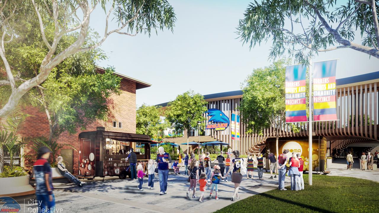 Adelaide Crows artist impressions of their new base at Thebarton Oval. Picture: City Collective