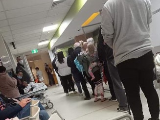 The line-up in the Lyell McEwin Hospital's emergency department on Tuesday evening. Picture: Supplied