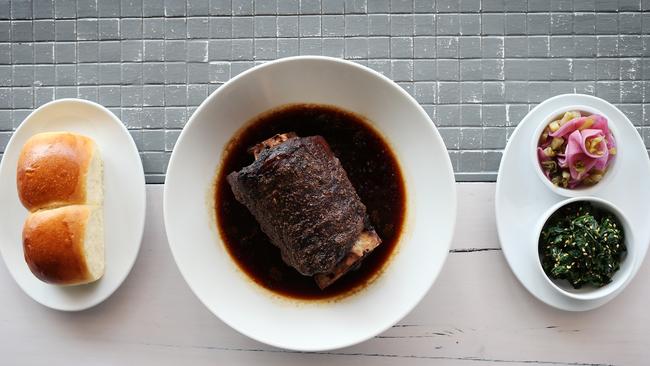 Three rivers lamb neck with milk buns and daikon at Anchovy in Richmond. Picture: Rebecca Michael.