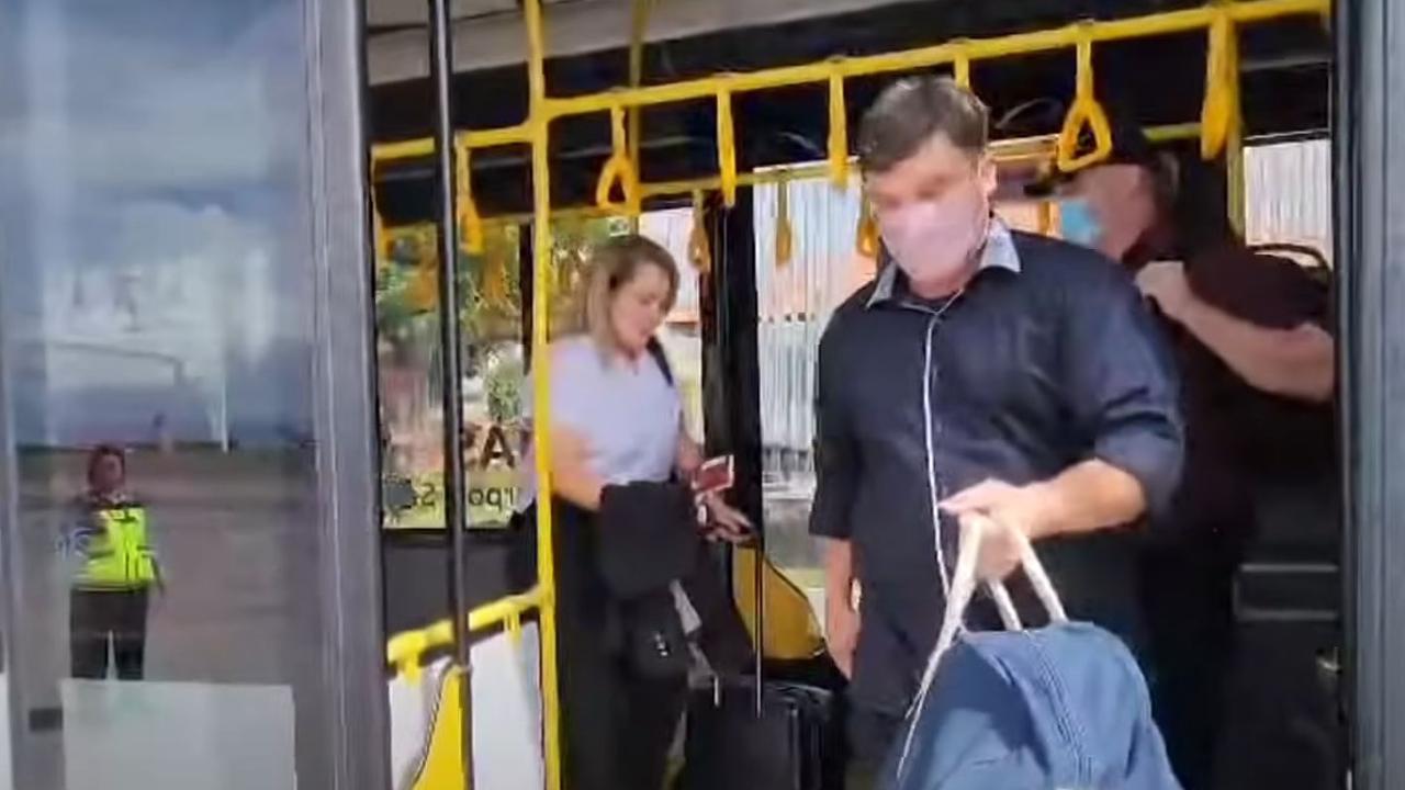 Scott Rush arrives at Darwin airport after being pardoned by the Indonesian government in a deal struck between both countries. Picture: Seven News/Sunrise