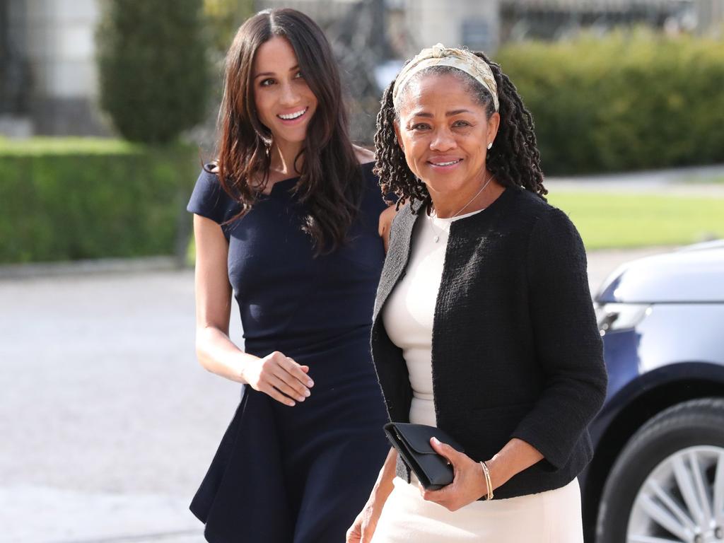 Meghan Markle’s mother, Doria Ragland, is reportedly looking after Archie and Lilibet at the Sussexes’ California mansion. Picture: AFP