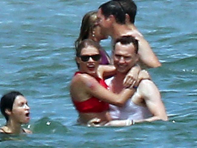 Tom Hiddleston says the I (heart) T.S. shirt he wore “became an emblem of this thing”. Picture: Splash