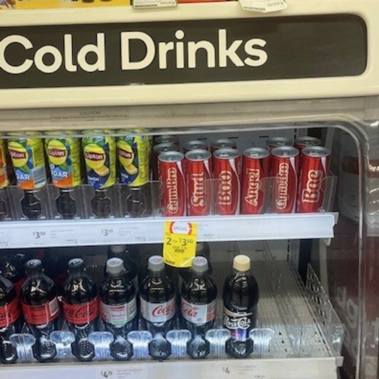 Cans sold in Woolies and Coles are currently feature Aussie names and phrases. Picture: Supplied