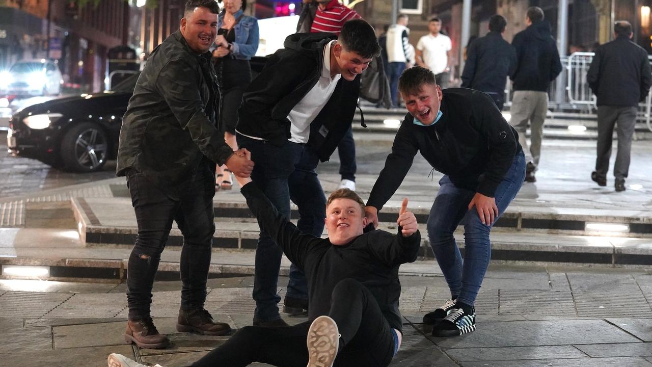 Lads on the town as the long weekend kicked on. Picture: Terry Blackburn/Backgrid