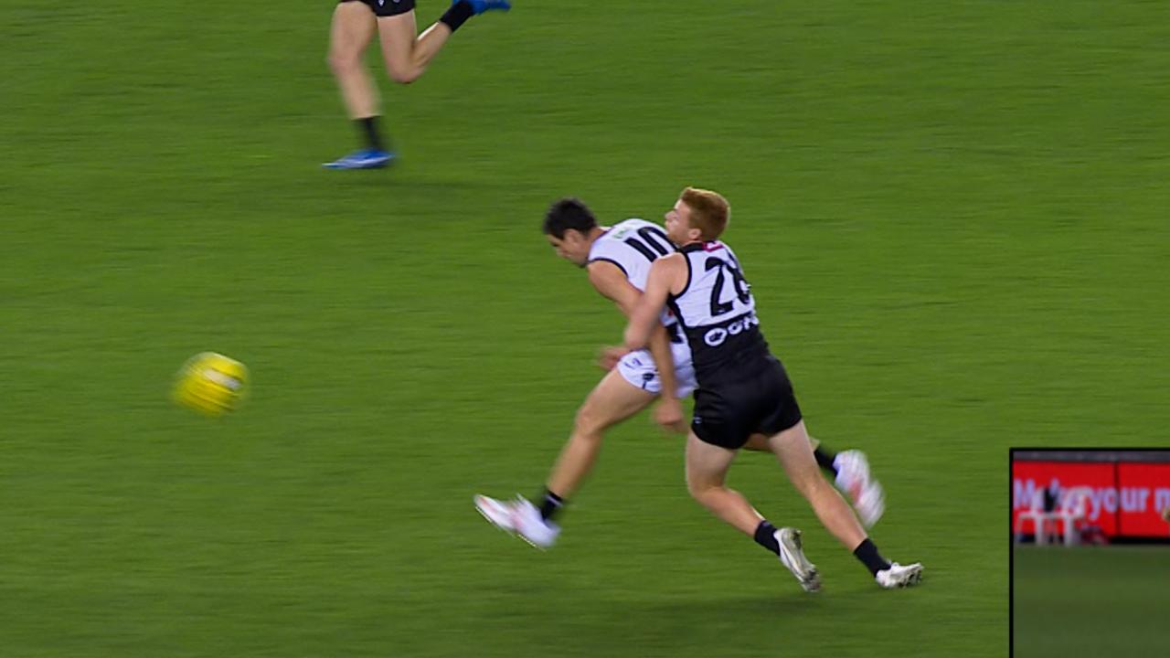 Scott Pendlebury infortunio alla caviglia, Mason Cox, Port Adelaide vs Collingwood