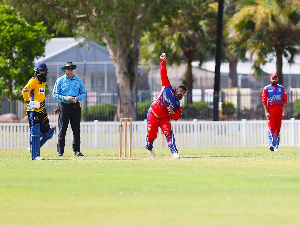 Norths Spicy Bite v Mulgrave Punjabi at Griffiths Park. Cricket Far North Second grade 2025. Photo: Gyan-Reece Rocha.